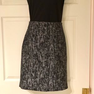 Ann Taylor Black and Silver Pencil Skirt